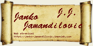 Janko Jamandilović vizit kartica
